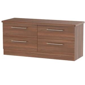 Robert Dyas Edina Ready Assembled 4-Drawer Midi Chest of Drawers - Walnut