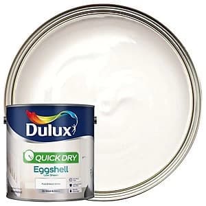 Dulux Quick Dry Pure Brilliant White Eggshell Low Sheen Paint 2.5L