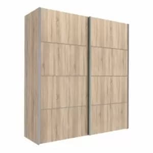 Verona Sliding Wardrobe 180Cm In Oak Effect With Oak Effect Doors With 5 Shelves