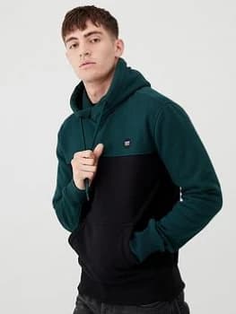 Superdry Collective Colour Block Hoodie - Green/Black, Pine, Size 3XL, Men