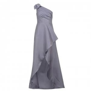 Adrianna Papell Mikado Long Maxi Dress - SILVER