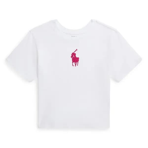 POLO RALPH LAUREN French Knot Big Pony Tee Girls - White 3 Years