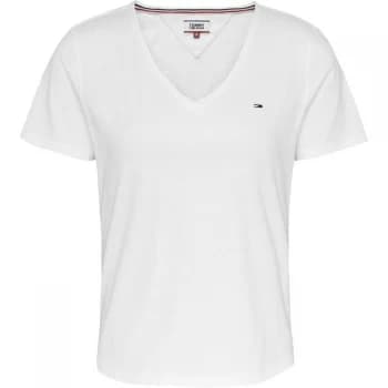 Tommy Jeans Tjw Slim Jersey V Neck - White