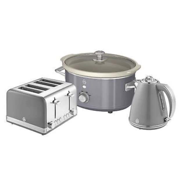 Swan EEJB204 1.5L Kettle, 4 Slice Toaster & 3.5L Slow Cooker Triple Pack