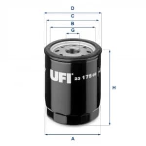 2317500 UFI Oil Filter Oil Spin-On