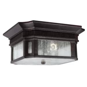 Federal 2 Light Bathroom Flush Outdoor Ceiling Lantern Bronze IP44, E27