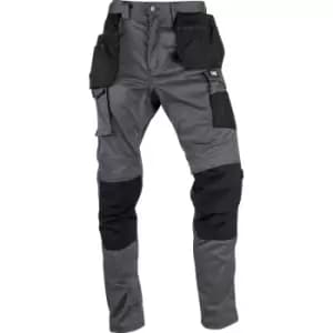 CAT Mens Essentials Stretch Knee Pocket Trousers Dark Shadow 36" R in Grey Cotton/Polyester/Stretch Twill