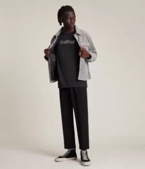 AllSaints Mens Starsaint Crew T-Shirt, Jet Black, Size: M