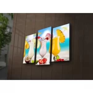 3PAT?ACT-19 Multicolor Decorative LED Lighted Canvas Painting (3 Pieces)