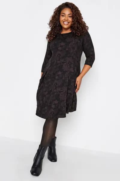 Yours Pocket Midi Dress Black