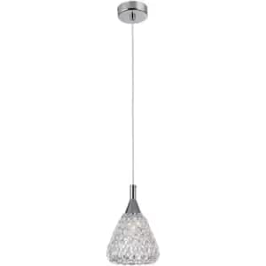 Impex Simone 1 Light Chrome Ceiling Pendant