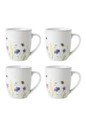 Sabichi Floral Bees Set Of 4 Mugs