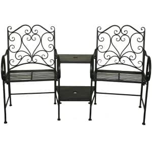 Charles Bentley Love Heart Companion Seat - Antique Black