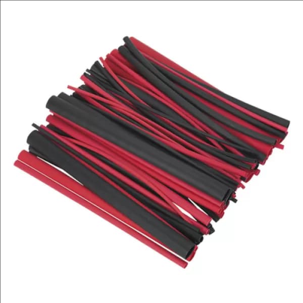 Sealey HSTAL72BR Heat Shrink Tubing 72pc Black & Red Adhesive Lined 200mm