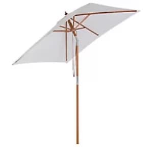 Outsunny Sun Umbrella 84D-017CW Wood, Bamboo, Polyester Cream White