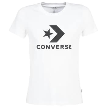 Converse STAR CHEVRON womens T shirt in White - Sizes S,M,XS