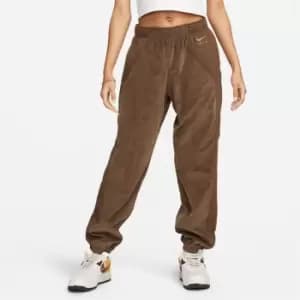 Nike Air Womens Corduroy Fleece Miid-Rise Pants - Brown