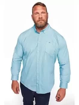 BadRhino Essential Long Sleeve Oxford Shirt - Blue Size 1Xl, Men