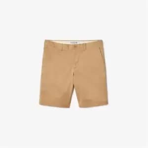 Lacoste Mens Slim Fit Stretch Cotton Bermuda Shorts Size 40 (UK 32) Beige