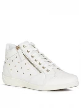 Geox Myria Wedge Trainer - Off White, Size 7, Women