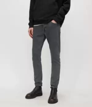 AllSaints Mens Rex Overdyed Slim Jeans, Slate Grey, Size: 30/L32