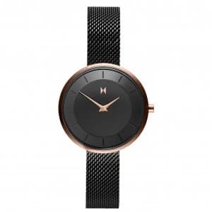 MVMT Ladies Black Stainless Steel Mesh Strap Watch