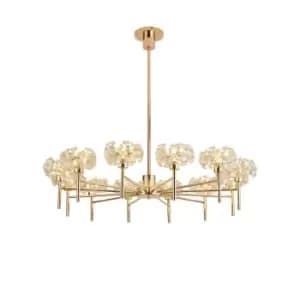Salisbury 12 Light G9 Telescopic Light With French Gold And Crystal Shade