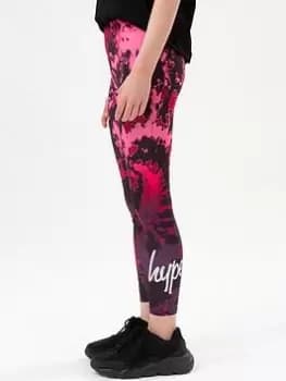 Hype Girls Purple Tie Dye Fade Script Legging, Purple, Size Age: 5-6 Years, Women
