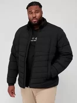 Tommy Hilfiger Big & Tall Branded Stand Up Collar Jacket - Black, Size 3XL, Men