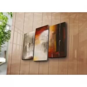 3PATK-83 Multicolor Decorative Canvas Painting (3 Pieces)