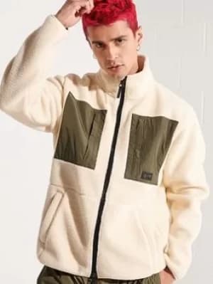 Superdry Expedition Fleece Zip Hoodie, Ecru, Size 2XL, Men