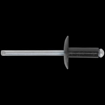 Sealey Large Flange Black Aluminium Rivets 4.8mm 18mm Pack of 200