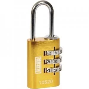 Kasp K10520YELD Padlock 20 mm Yellow Combination