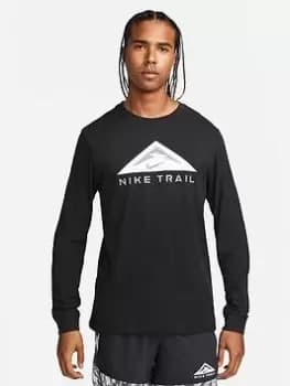 Nike Run Trail L/s Tee - Black Size M Men