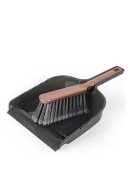 Beldray Rubber Edged Dustpan & Brush Set - Grey / Rose Gold