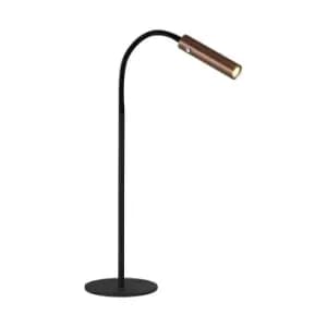 Luminosa Lighting - Table Lamp, 1 Light Adjustable Switched, 1 x 7W LED, 3000K, 436lm, Black, Satin Copper