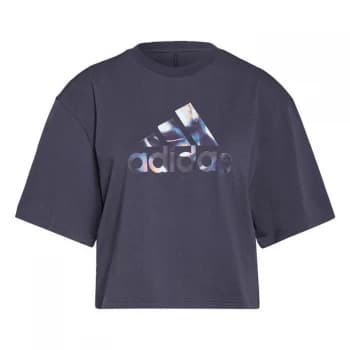 adidas You for You Cropped Logo T-Shirt Womens - Legend Ink