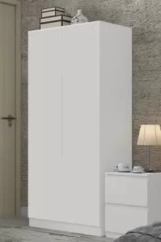 2 Door Matt White Large Double Wardrobe