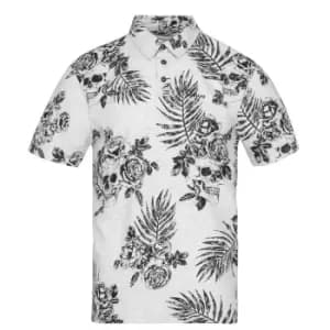 Firetrap Print Polo Shirt Mens - White