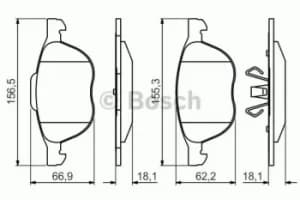 Bosch 0986495215 Brake Pad Set Disc Brake Front Axle
