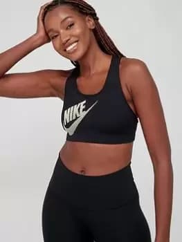 Nike Swoosh Medium Support Bra - Black Size M Women