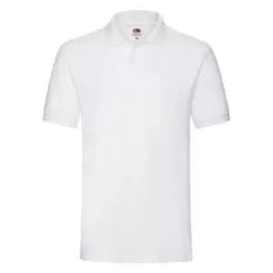 Fruit Of The Loom Premium Mens Short Sleeve Polo Shirt (S) (White)