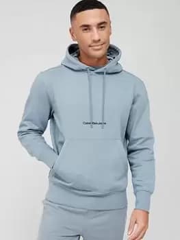 Calvin Klein Jeans Institutional Overhead Hoodie - Grey , Dark Grey Size M Men