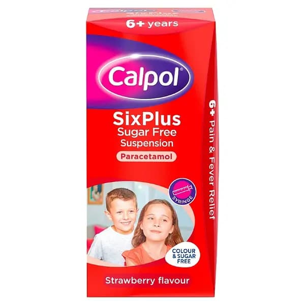 Calpol Six Plus Colour & Sugar Free Suspension 100ml 100 ML