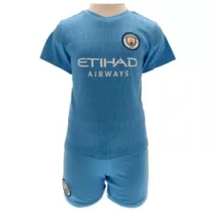 Manchester City FC Baby Crest T-Shirt & Shorts Set (3-6 Months) (Sky Blue/White)