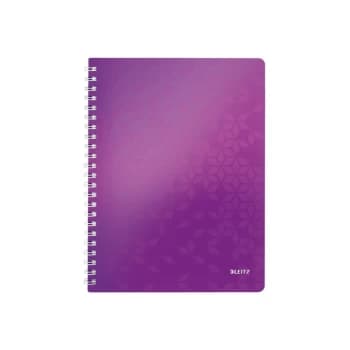 WOW Notebook A4 Ruled, Wirebound with Polypropylene Cover 80 Sheets. Purple - Outer Carton of 6