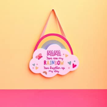 Cheerful Rainbow Hanging Plaque - Nana