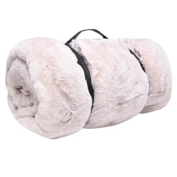 Biba Blush Faux Fur Throw - Blush Large