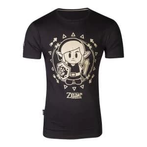Nintendo - Legend of Zelda Link's Awakening Tribal Link Male Medium T-Shirt - Black