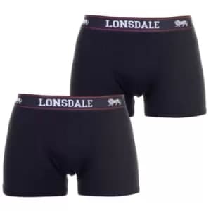 Lonsdale 2 Pack Boxer Shorts Mens - Blue
